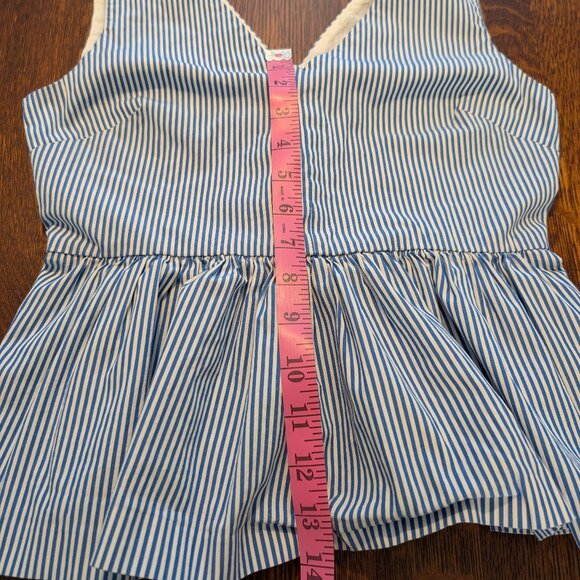 J.Crew Sleeveless V-Neck Top – 0P White & Blue - Picture 4 of 9